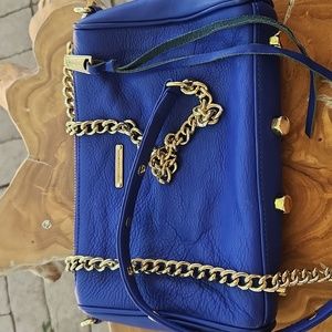 Rebecca Minkoff Blue Zipper Chain link crossbody bag